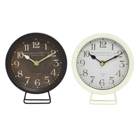 DecMode 7 Black Metal Clock, Set of 2