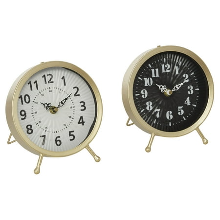 DecMode 7 Gold Metal Clock, Set of 2