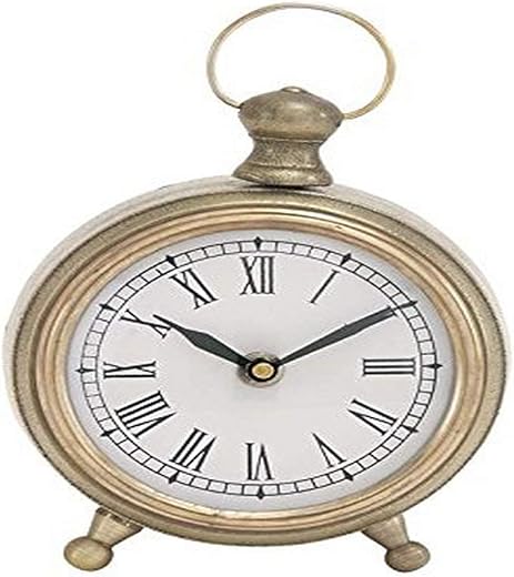 Deco 79 Aluminium Table Clock 5 W, 7 H-27547, 5 x 7