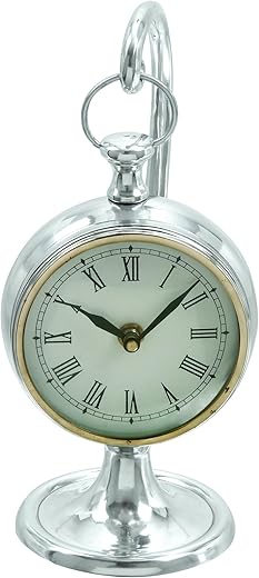 Deco 79 Coastal Aluminum Clock, SMALL SIZE, Polished Silver,White,Polished Brass,Black