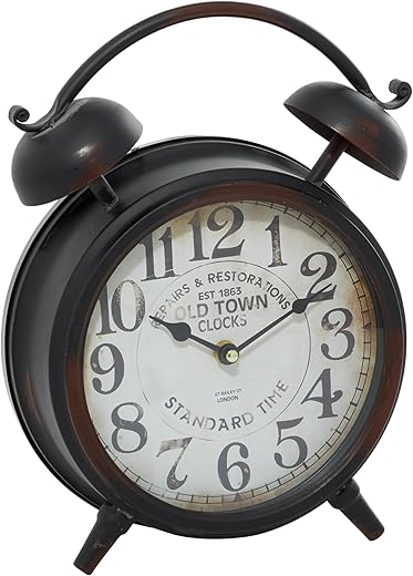 Deco 79 Metal Clock with Bell Style Top, 10