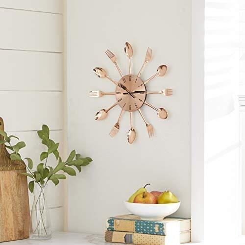 Deco 79 Metal Starburst Utensil Wall Clock 15" X 1" X 15"