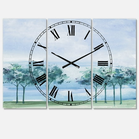 Designart 'Across the Lake VI' Farmhouse wall clock