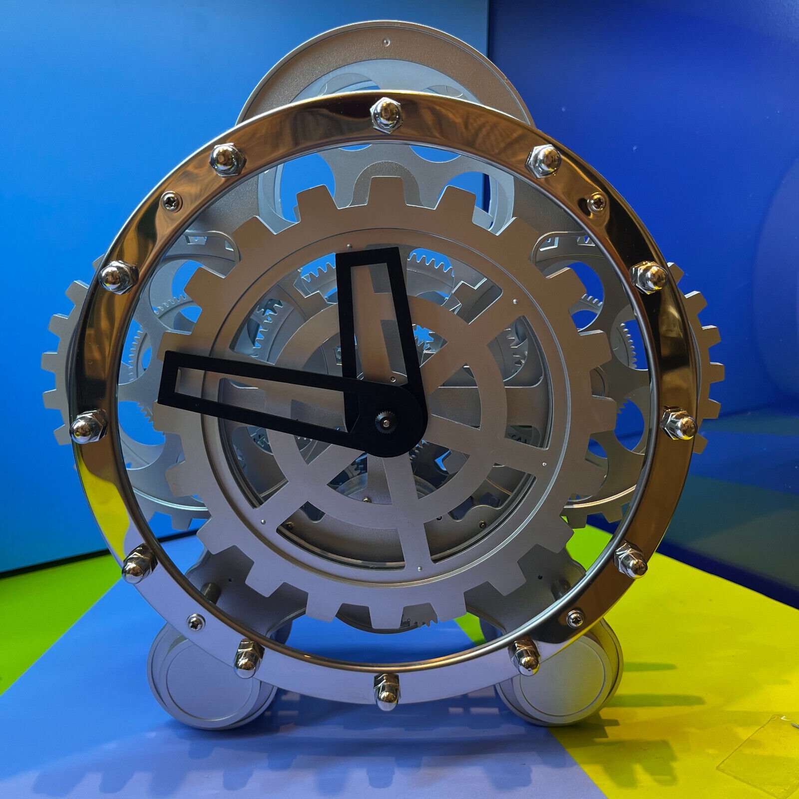 Desk Gear Clock With Moving Gears - Battery Operated - A Unique Gift Item