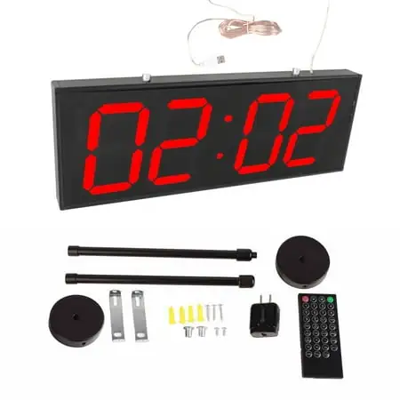 Double Sided LED Clock Digital Temperature Display Wall Clocks for Subways US Plug 100~240VRed Light