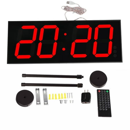 Double Sided LED Clock Digital Temperature Display Wall Clocks for Subways US Plug 100~240VRed Light