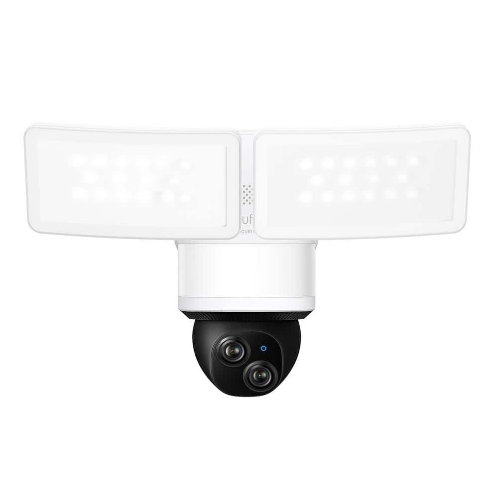 E340 Outdoor Hardwired Floodlight Security Camera with Pan and Tilt Dual Lens...
