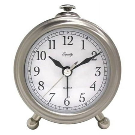 Elgin Brushed Silver Case Table Alarm Clock Quartz Analog Accurate Qua, Each