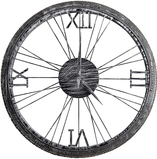 Ergo Wall Quartz Clock 26 Bicycle Tire Wall Clock Round Wall Clock for Garage, Den, Bar or Boys Room