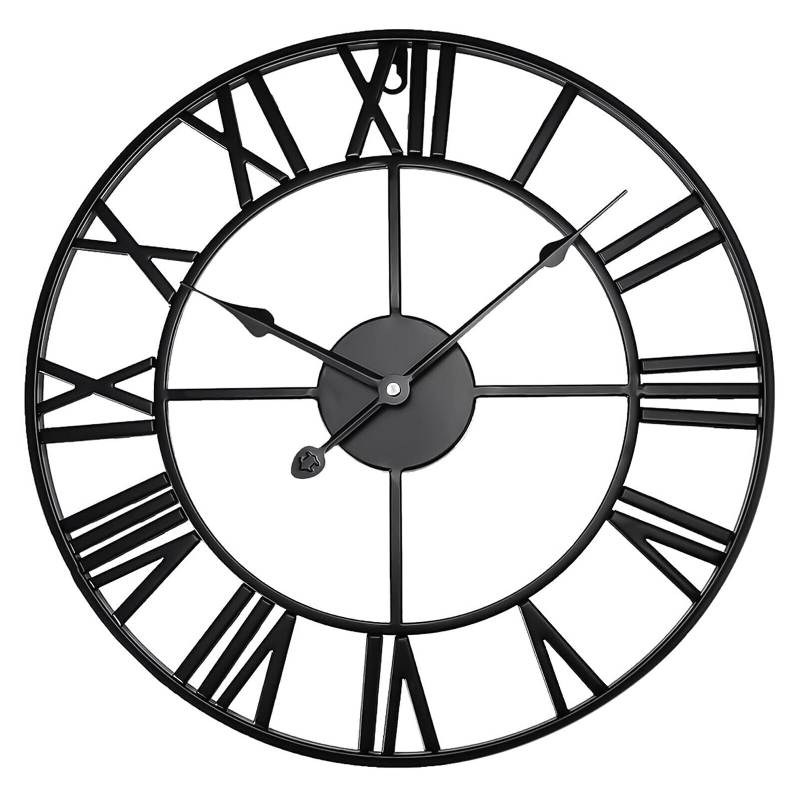 Extra Large Roman Numerals Skeleton Wall Clock Big Giant Open Face Round Home