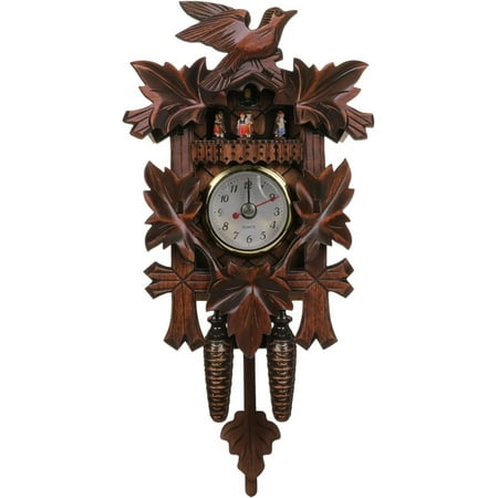 FENGWooden Wall Clock Rustic Decor Wall Clock for Office Wood Decor Kuku Clock Coo Coo Clock Cuckoo Clocks Wood Coffee Wood Hanging Cuckoo Wall Clock Wood Cuckoo Clock Ornament Quartz-240523