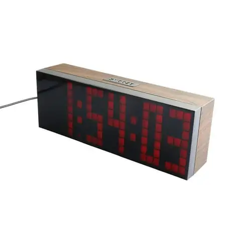 Ficarrico 6 Digit Jumbo LED Digital Alarm Calendar Snooze Wall Desk Clock (red, 6-digit version)