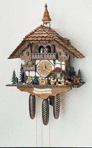 German Cuckoo Clock 8-day-movement Chalet-Style 24 inch - Authentic black forest cuckoo clock by Anton Schneider