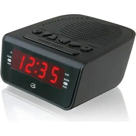 GPX Red LED Display Alarm Clocks, AM/FM Radio