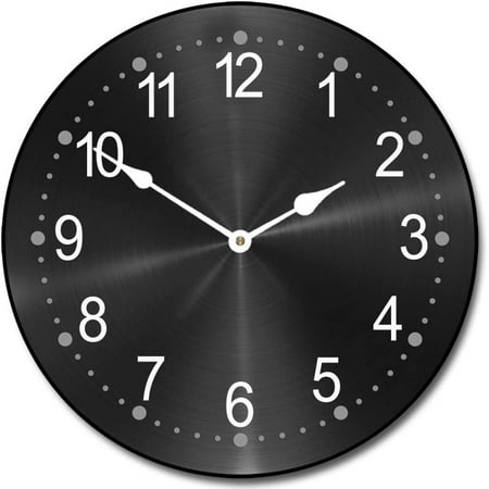 Heavy Metal Black Wall Clock | Beautiful Color, Silent Mechanism, Made in USA