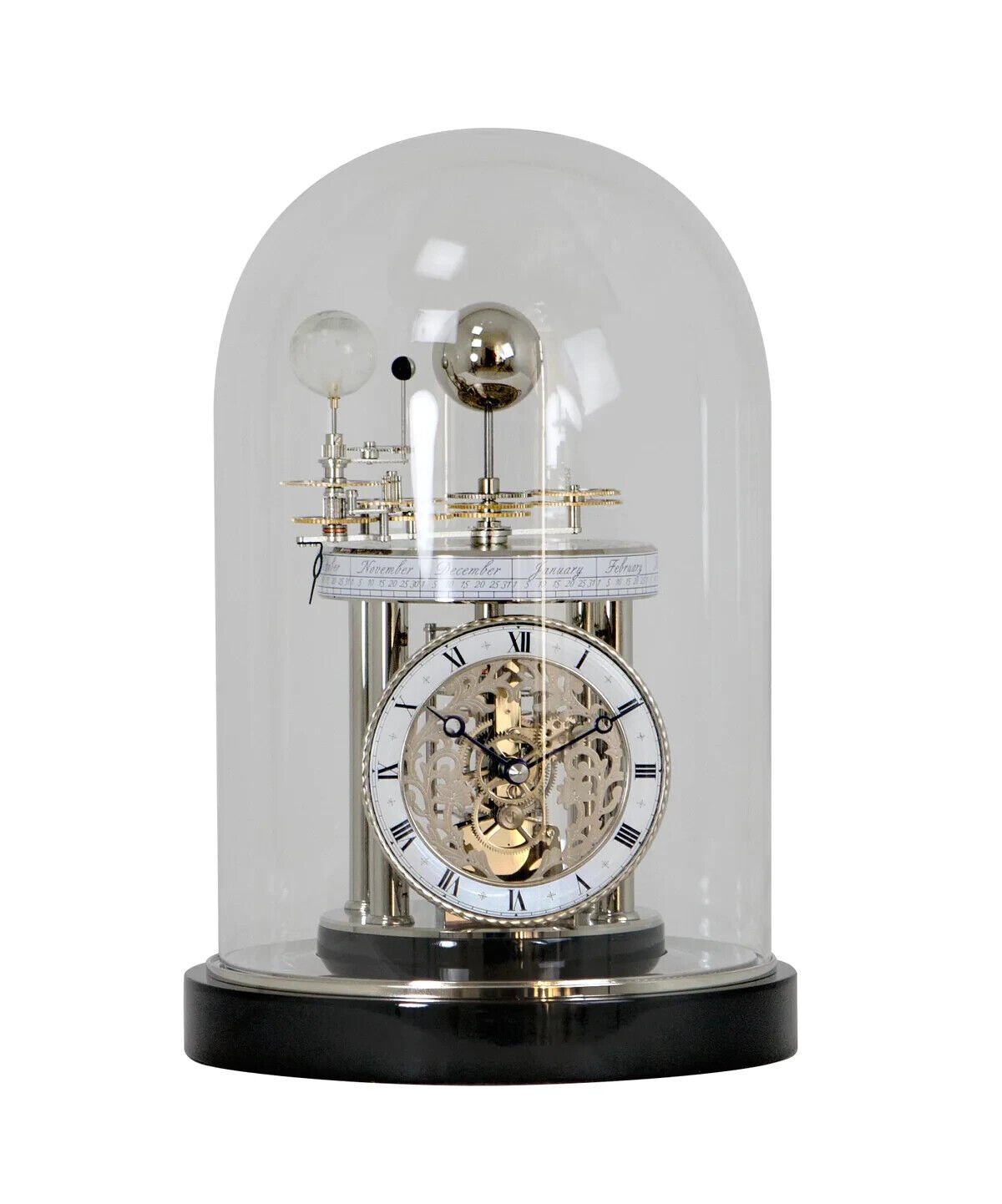 Hermle 22836742987 Astrolabium II Mantel & Table Clock - Black Piano