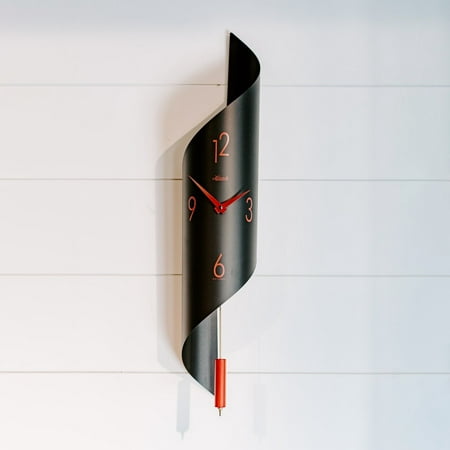 Hermle 27 Black and Red Pendulum Wall Clock