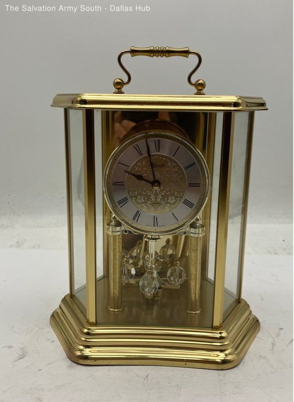 Hermle Germany Quartz Mantel Shelf Brass Chime Clock
