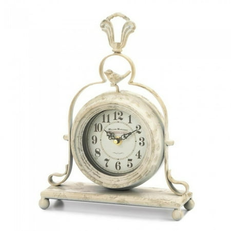 Home Decorative Antique-Style Table Clock With Bird