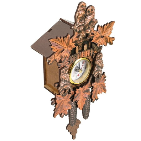 Home Living Room Cuckoo Office Decore Owl Pendulum Clock Decorate Plastic