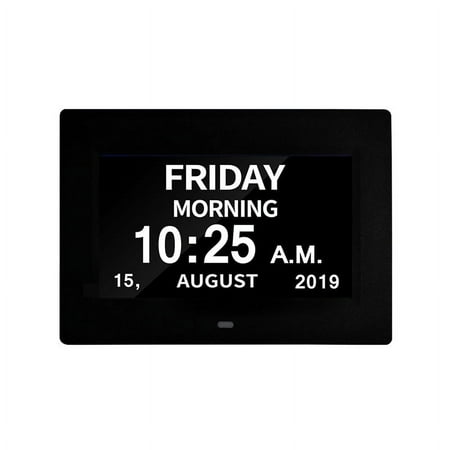 Homgreen Digital Calendar Day Clock - Large Digital Clock with Date and Day of Week for Seniors Impaired Vision,Elderly,Alzheimer with 12 Alarm Options,12/24H,AM/PM