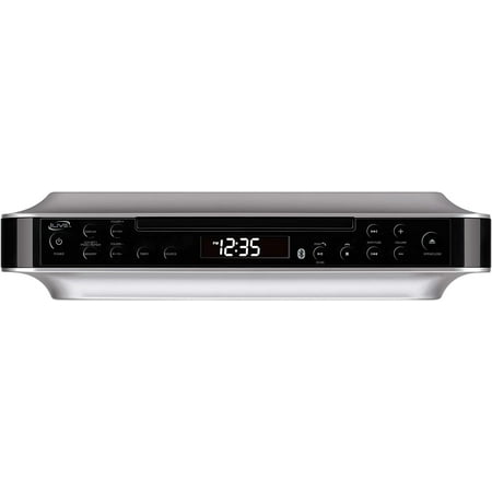 iLive Bluetooth Under Cabinet Radio FM CD and MP3 player, USB, AUX in, Wireless Music System with Kitchen Timer, Digital Clock, with Remote Control IKBC384SMP3U