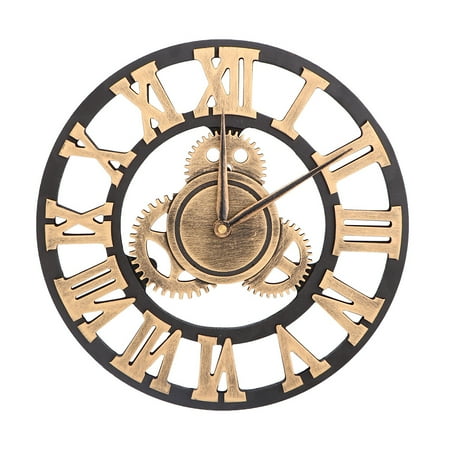 Industrial Gear Wall Clock Decorative Wall Clock Industrial Style Wall Clock (30cm Golden Shipment without Battery)