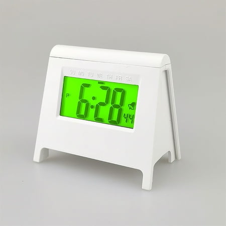 Inerposs Smart Multi-Function Mini Desktop Alarm Clock: LCD Display with Luminous Temperature and Calendar