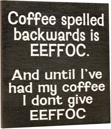 JennyGems Coffee Spelled Backwards is EEFFOC Funny Fridge Magnets, 3 x 3 Inches, Sarcastic Magnets, Made in USA