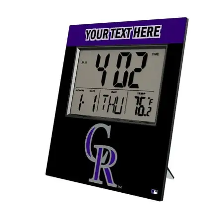 Keyscaper Colorado Rockies Personalized Digital Desk Clock