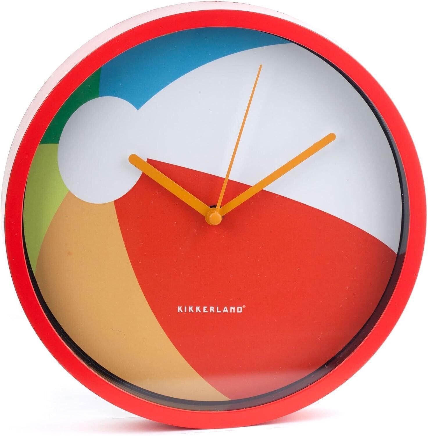 KIKKERLAND BEACH BALL WALL CLOCK 8" TESTED WORKS CLEAN LAKE CABIN BEACH HOUSE