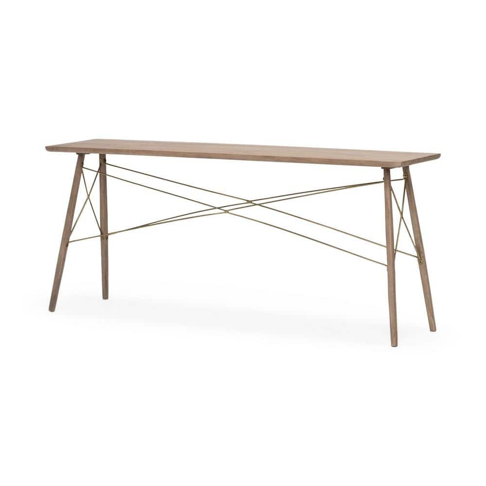 Kirby I Brown Wood Cross Braced Console Table
