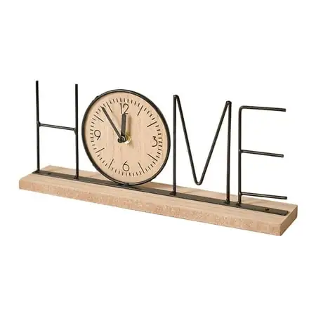 Kokiya Desk Clock Table Clock Classic Antique Wooden Clock Metal Clock for Mother's Day HOME