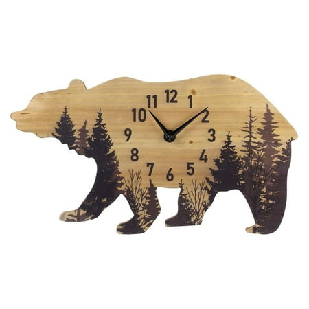 KOUROUU Forest Bear Wood Wall Clock