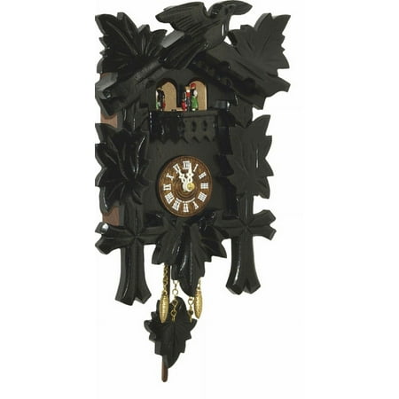 Kuckulino Black Forest Clock with quartz movement and cuckoo chime, turning dancers