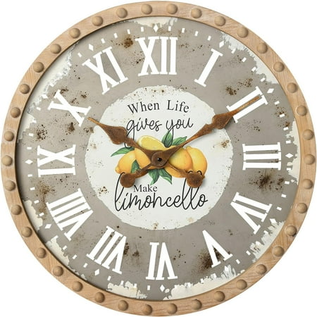 KULEDM 24-Inch Large Wall Clock with Silent Non-Ticking Movement - Modern Round Wall Clocks for Living Room,Home, Office, Kitchen, and Rustic Farmhouse Decor