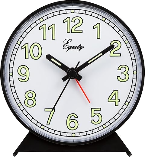 La Crosse Technology Equity 14077 Black Battery-Operated Analog Alarm Clock