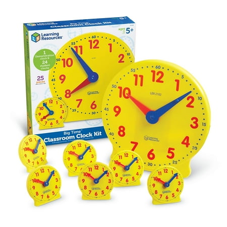 Learning Resources, LRNLER2102, Classroom Clock Kit, 25 / Each, Yellow