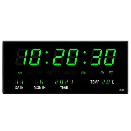 LED Calendar Electronic Clock Digital Wall Clock Green