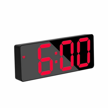 LED Digital Alarm Clock, Simple Design Desk Clock with Easy to Read Large Numbers, Adjustable Brightness, 12/24Hr