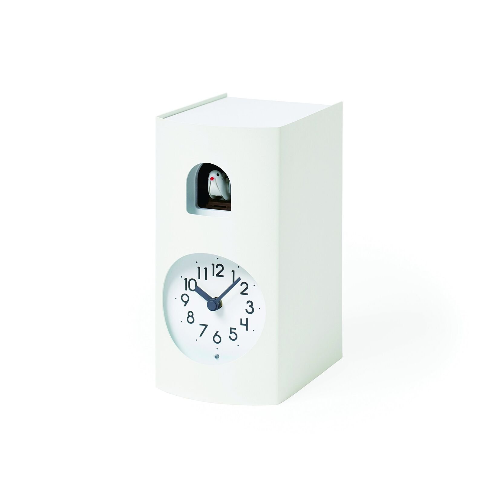 Lemnos Cuckoo Clock Analog Bockoo White Steel GF17-04 WH For table and wall
