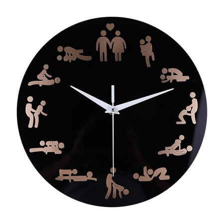 LMEEOR Clocks Sexy Wall Clock Male Clock Acrylic Decorative Mirror Art Wall Clock Black One Size