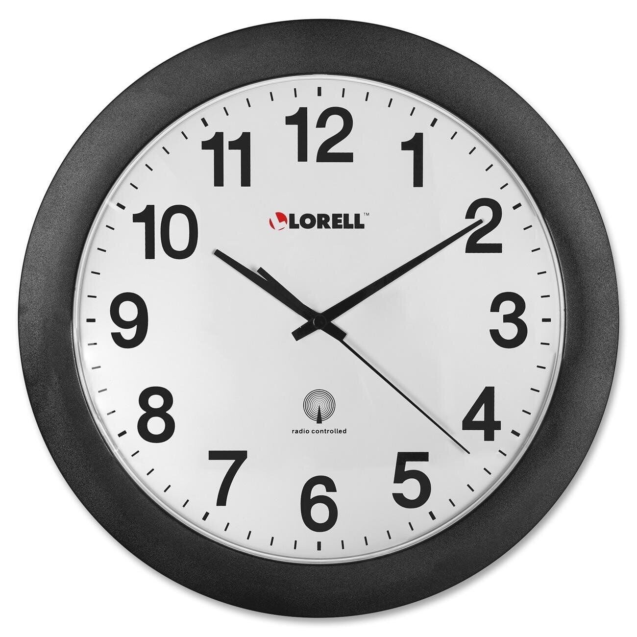 Lorell Radio Controlled Black Wall Clock Black