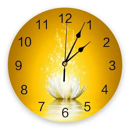 Lotus Yellow Wall Clocks Brief Design Silent Home Cafe Office Wall r Clocks for Kitchen Wall Art Large Wall Clocks 25cm