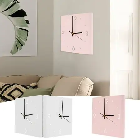 Lzvxtym Double Sided Corner Wall Clock Silent Non-Ticking Wall Clocks Wall Mounted Digital Corner Clock Folding Wall Clock Double Sided Decorative Wall Clock