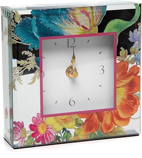 MACKENZIE-CHILDS Clock, Decorative Clock for Kitchen and Living Room, Flower Market Reflections