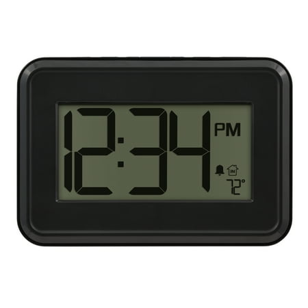 Mainstays 7.15 x 0.85 Digital Black Desk Alarm Clock with Timer, W80000