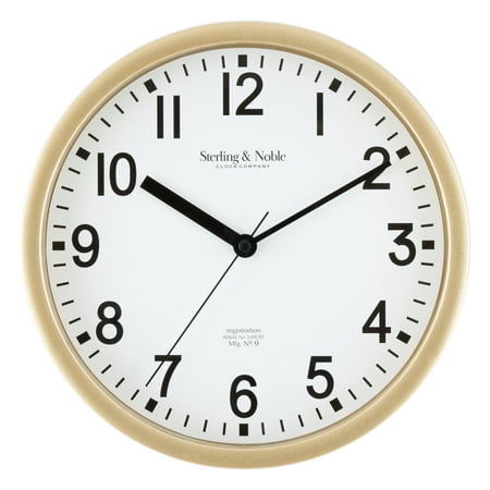 Mainstays Basic Indoor 8.78 Gold Analog Round Modern Wall Clock