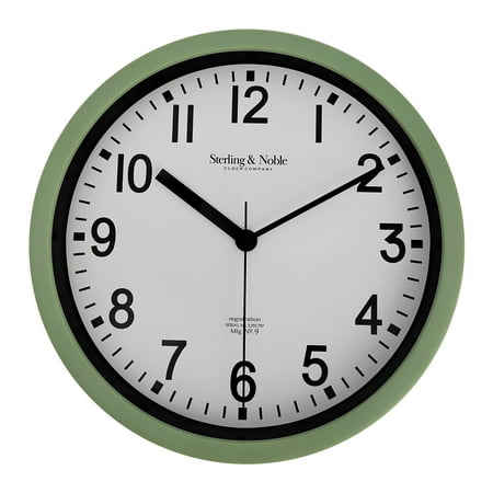 Mainstays Basic Indoor 8.78 Sage Analog Round Modern Wall Clock