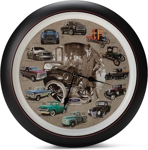 Mark Feldstein History of Ford Trucks Model T - F150 Sound Wall Clock, 13 Inch